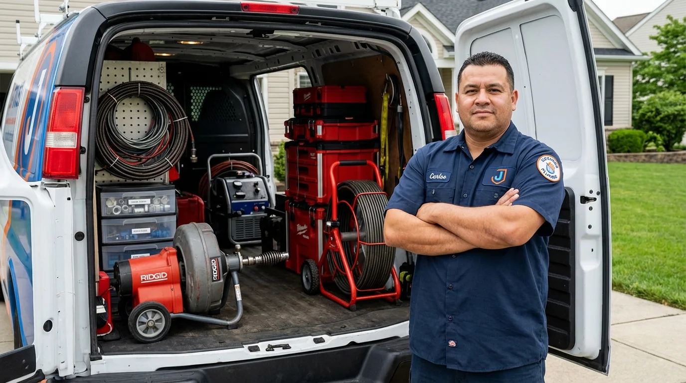Professional drain cleaning equipment and Johns Plumbing LLC plumber in Lake City