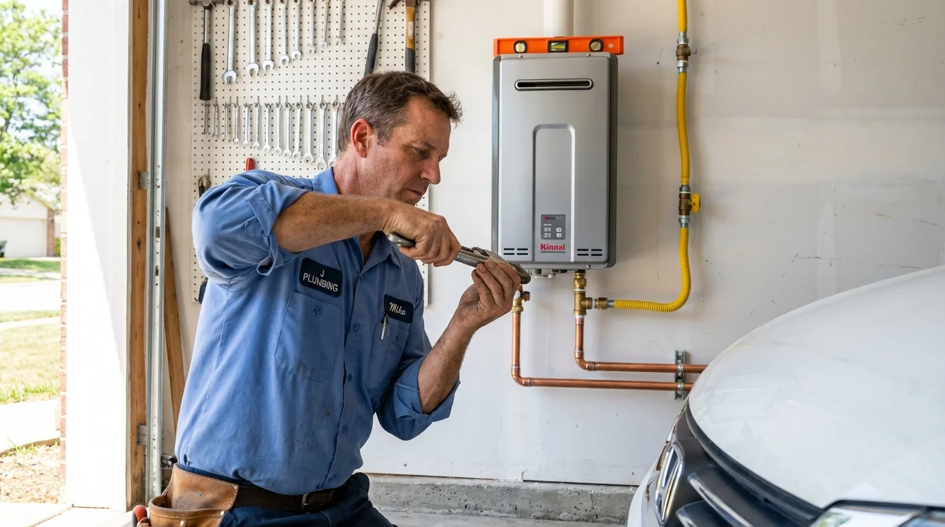 Tankless water heater installation by a Johns Plumbing LLC plumber in Lake City